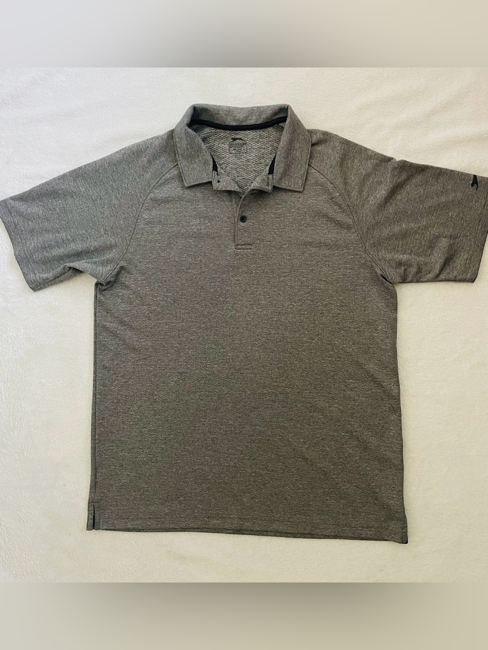 Slazenger Golf Polo Shirt Men L Gray Short Sleeves Athletic Sportswear Casual